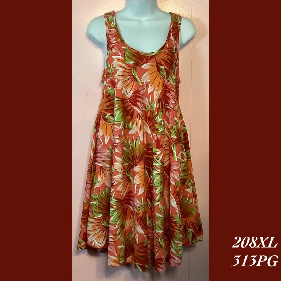 208XL - 313PG , Swing tank dress with pockets