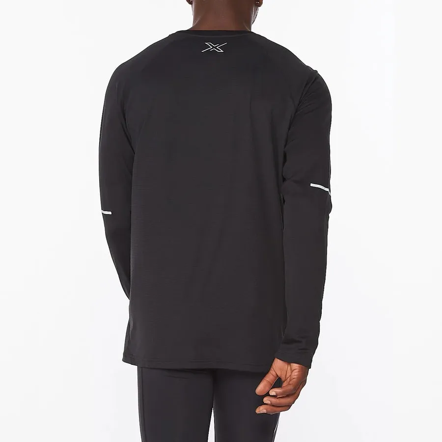 2XU Aero Long Sleeve Tee | Black / Silver Reflective | Mens