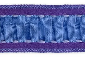 7/8" Ruched Antique Blue & Violet Trim (Made in France)