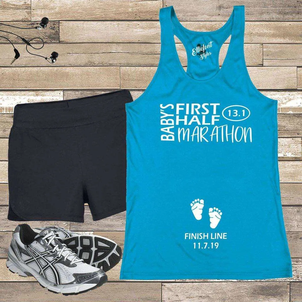 Baby's First Half Marathon 13.1 Pregnancy Announcement Shirt