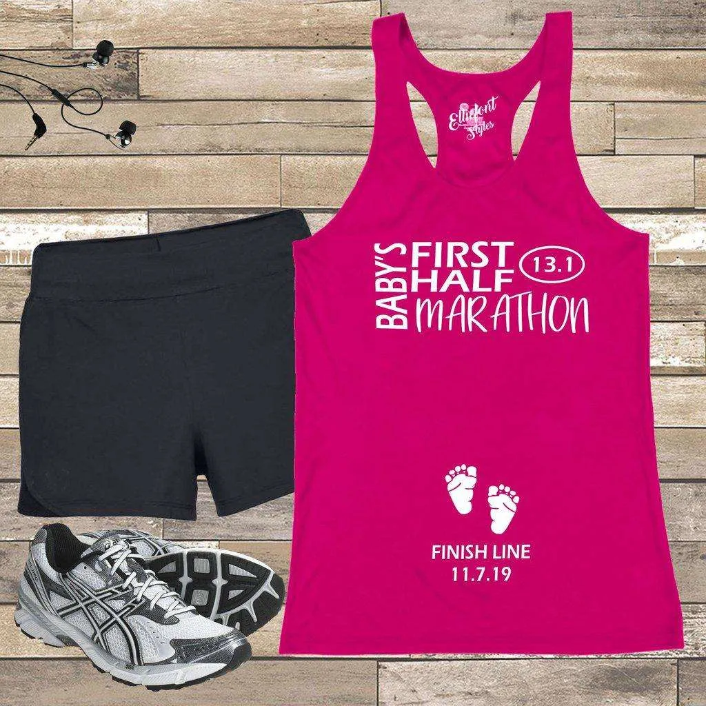 Baby's First Half Marathon 13.1 Pregnancy Announcement Shirt