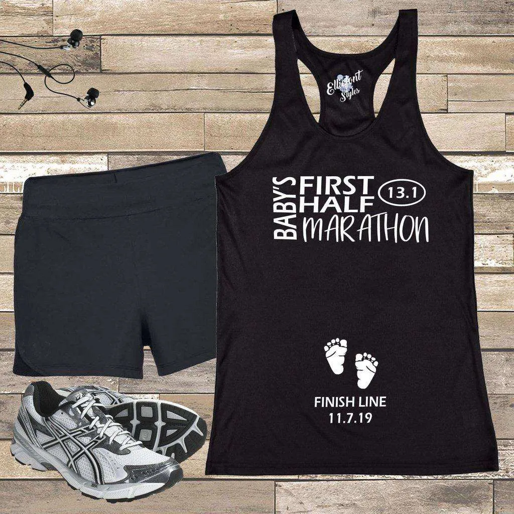 Baby's First Half Marathon 13.1 Pregnancy Announcement Shirt