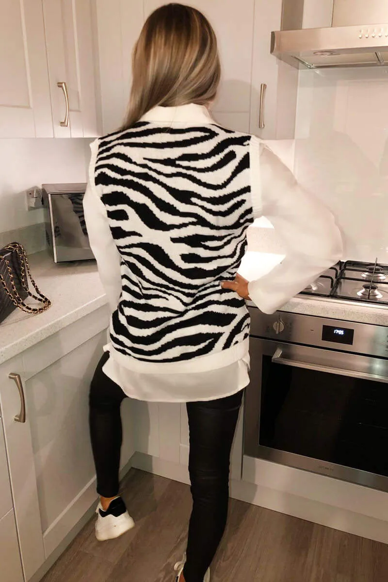 Black and White Zebra Print Tank Top