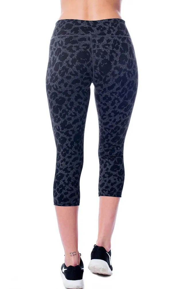 Black Leopard Crop Leggings