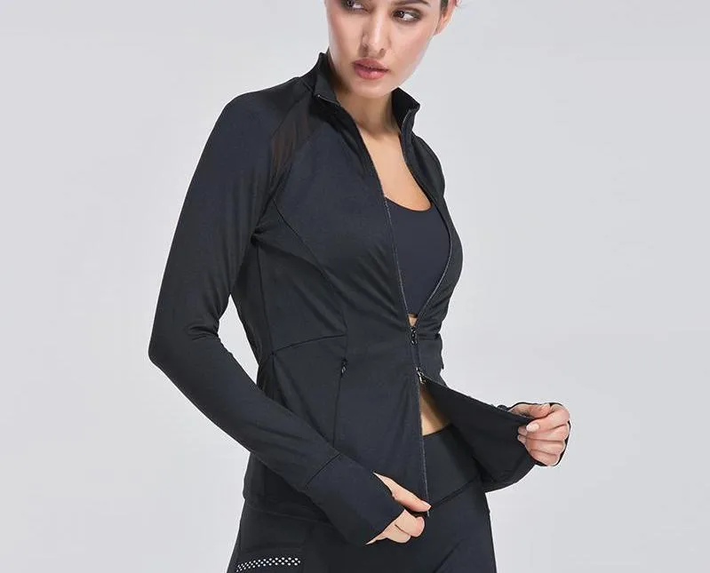 Black Zip-up Active Jacket