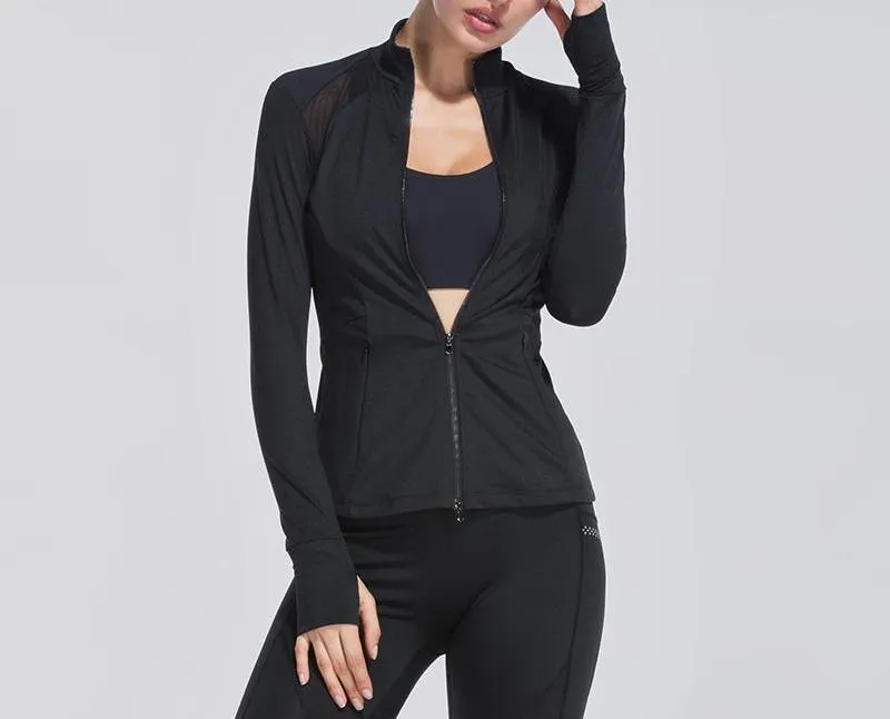 Black Zip-up Active Jacket