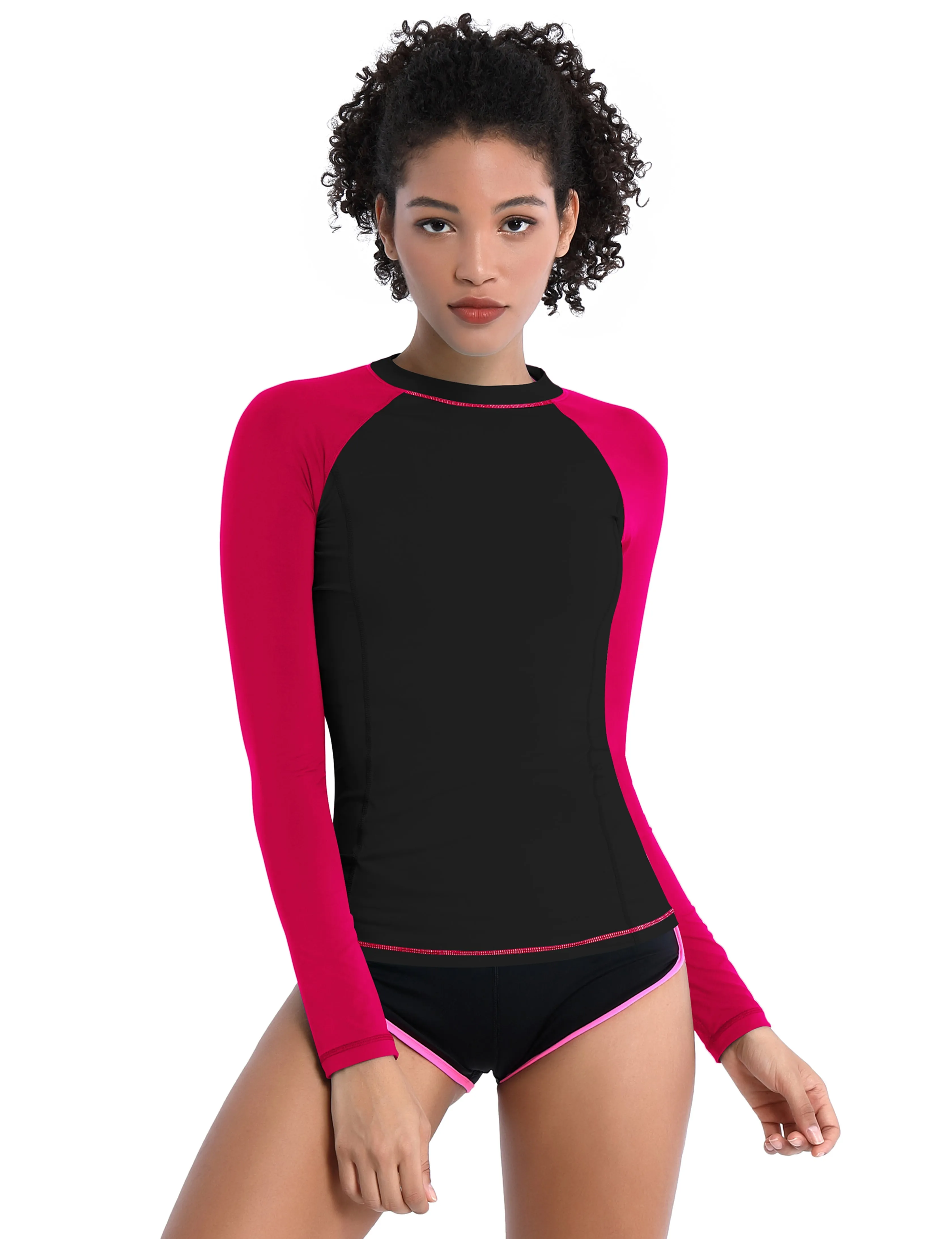 BUBBLELIME 84P/16S Long Sleeve Rashguard for Women Mix Color_Running