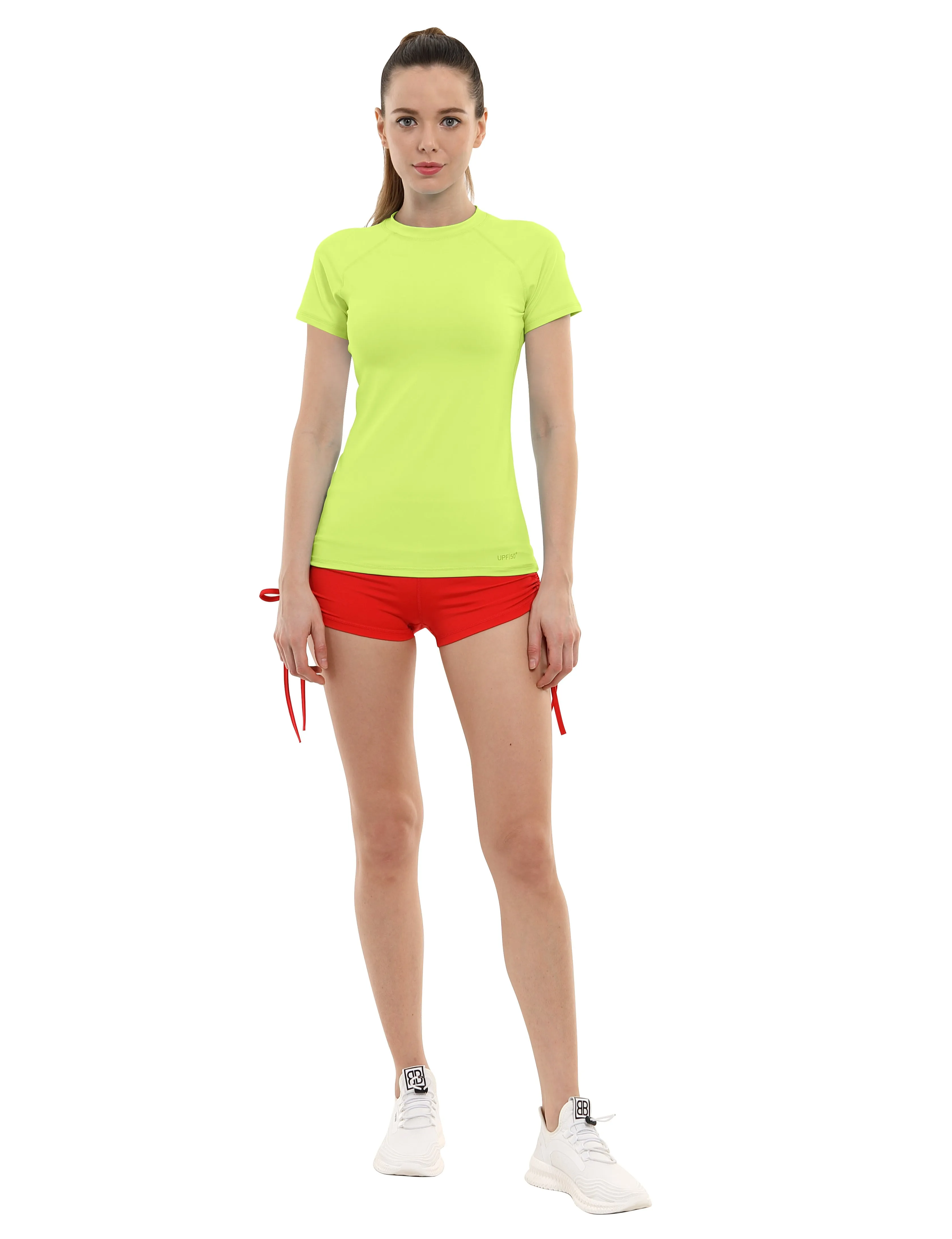 BUBBLELIME 84P/16S Short Sleeve Rashguard for Women_Running