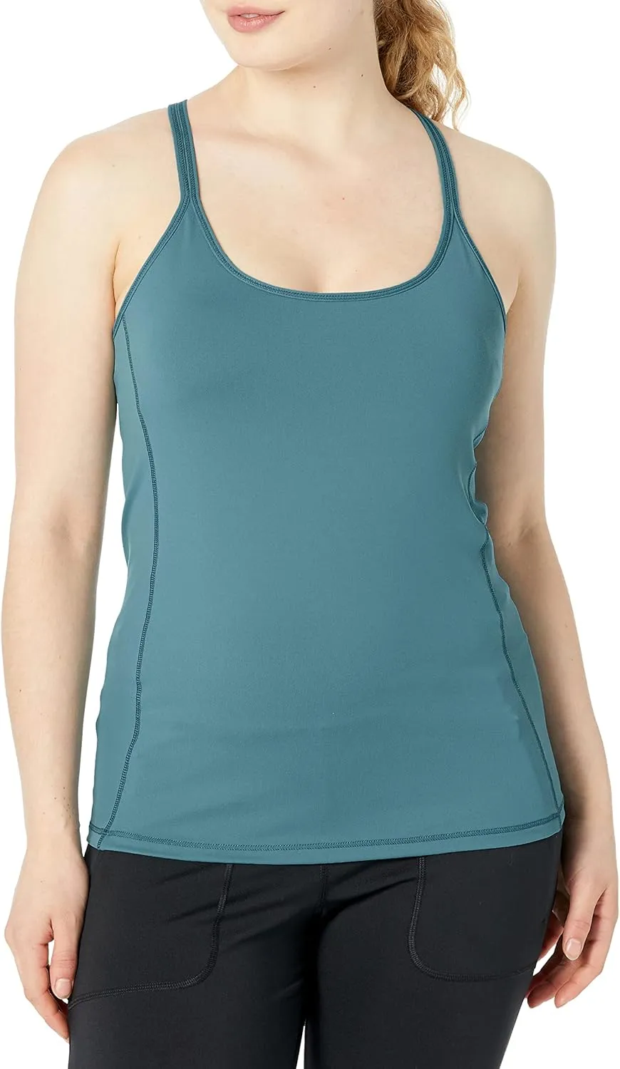 Built in Shelf Bra B/C Cups Strappy Back Activewear Workout Compression Tops