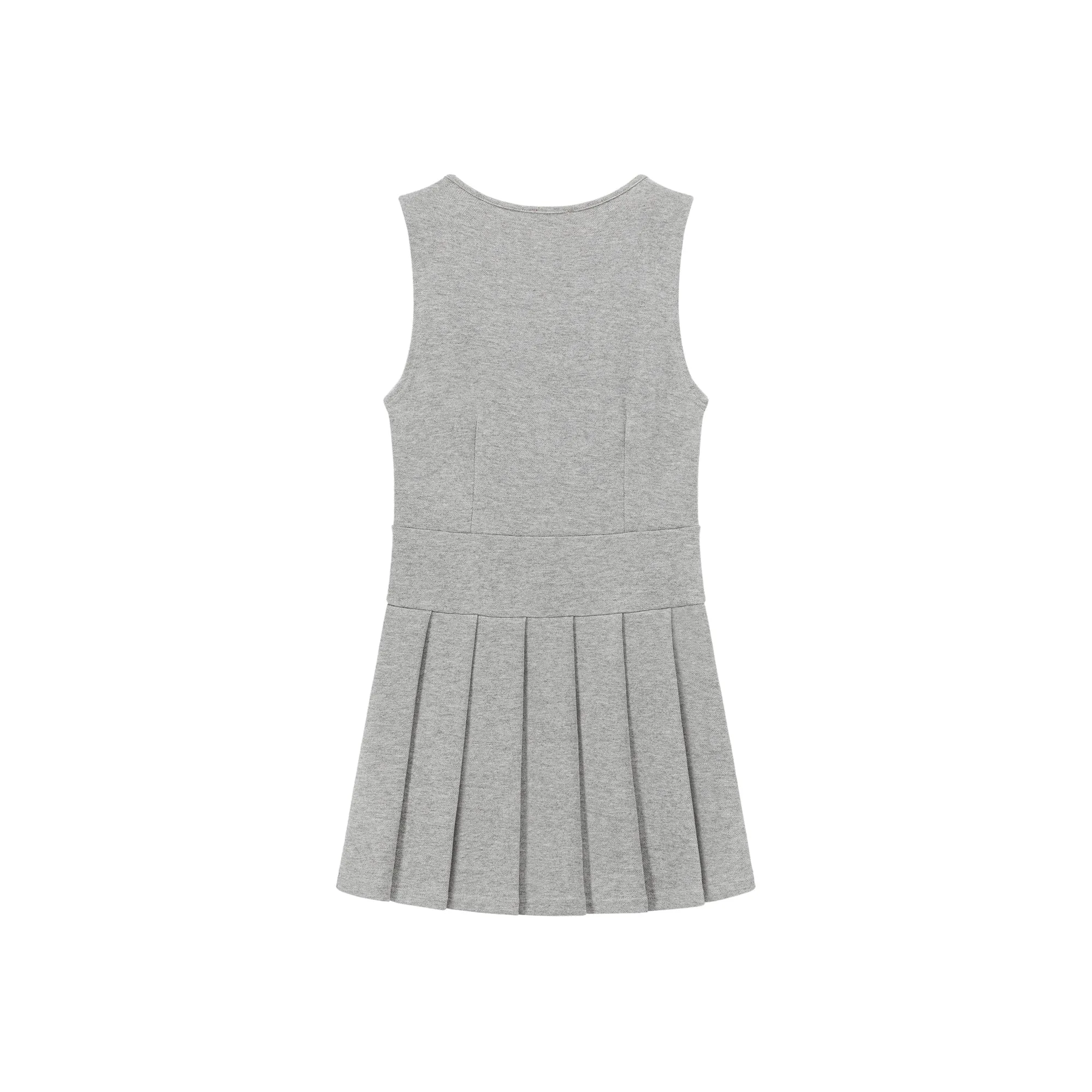 Button Pleated Tank Top Dress