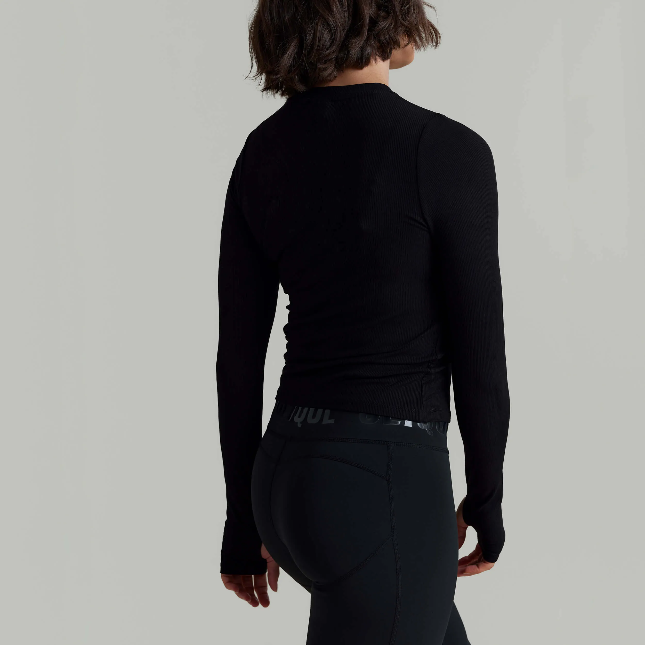 CLQ Rib Long Sleeve Top