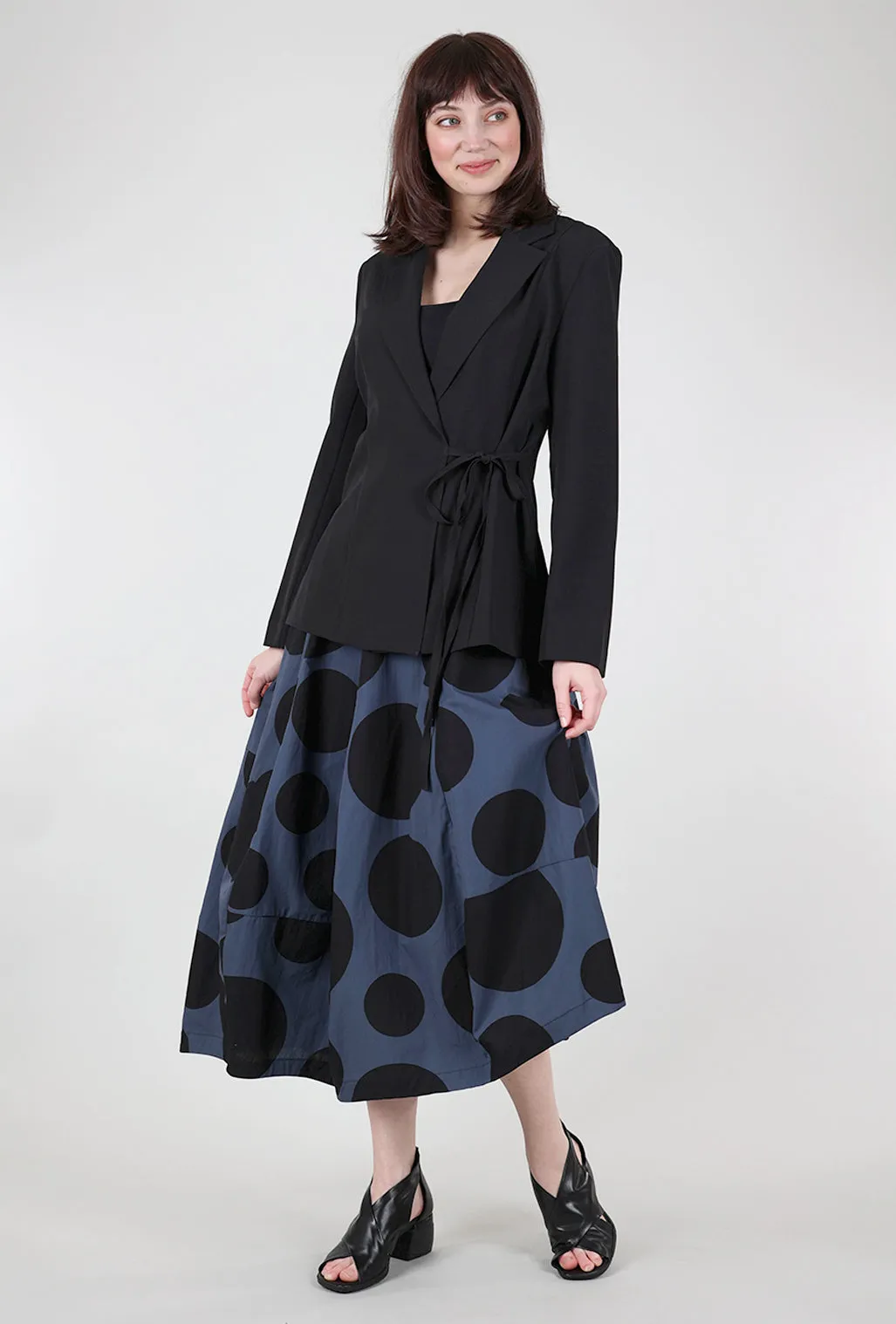 Crepe Tie Jacket, Black