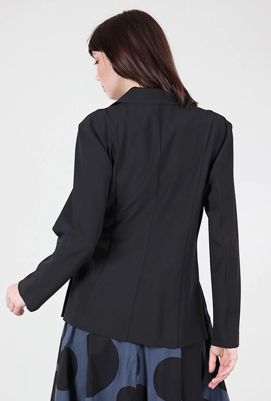 Crepe Tie Jacket, Black