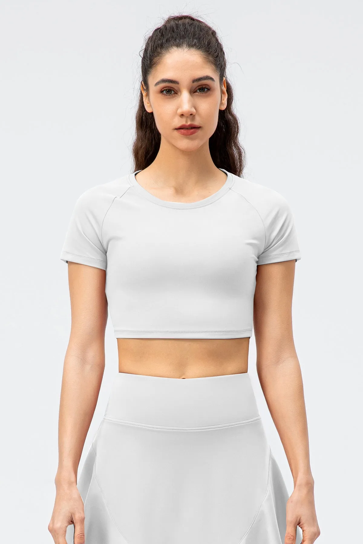 Crew Neck Cropped Short Sleeve T-Shirts