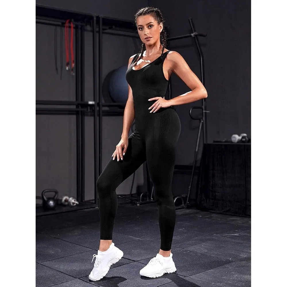 Cross Backless Sports Jumpsuit Yoga Workout Clothes