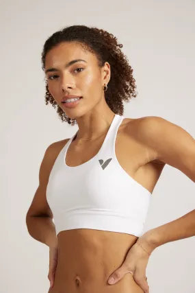 Crossed Back Sports Bra - White