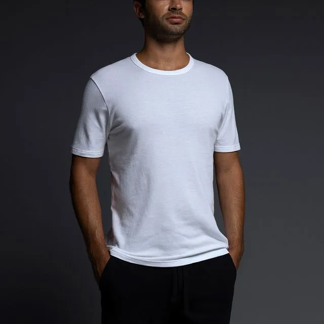 Easy Mesh Crew Neck T-Shirt White