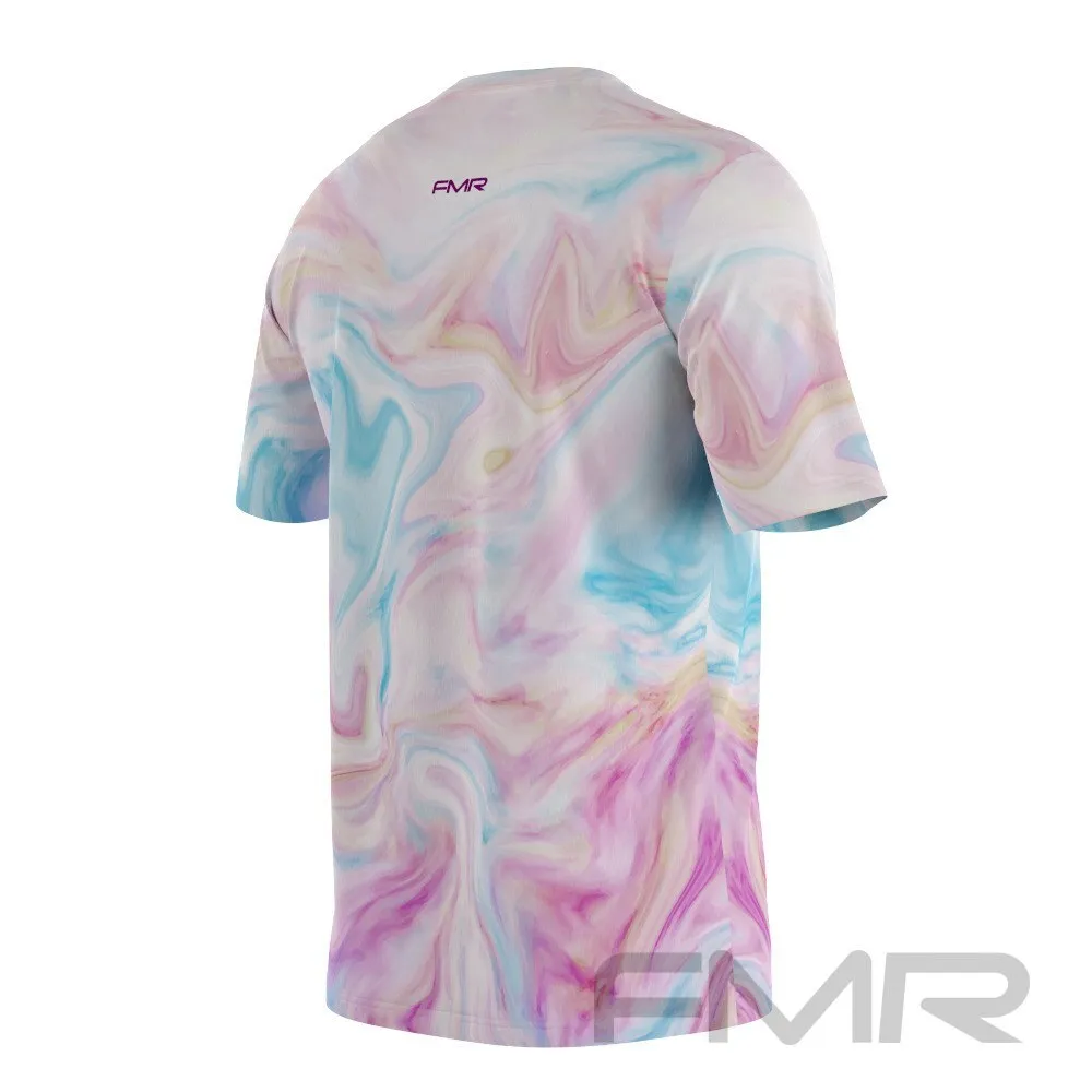 FMR Men's Marble Print Short Sleeve Running Shirt