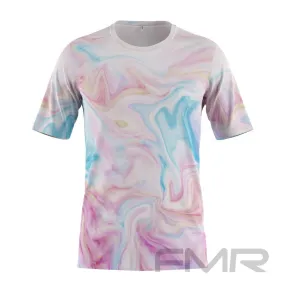 FMR Men's Marble Print Short Sleeve Running Shirt