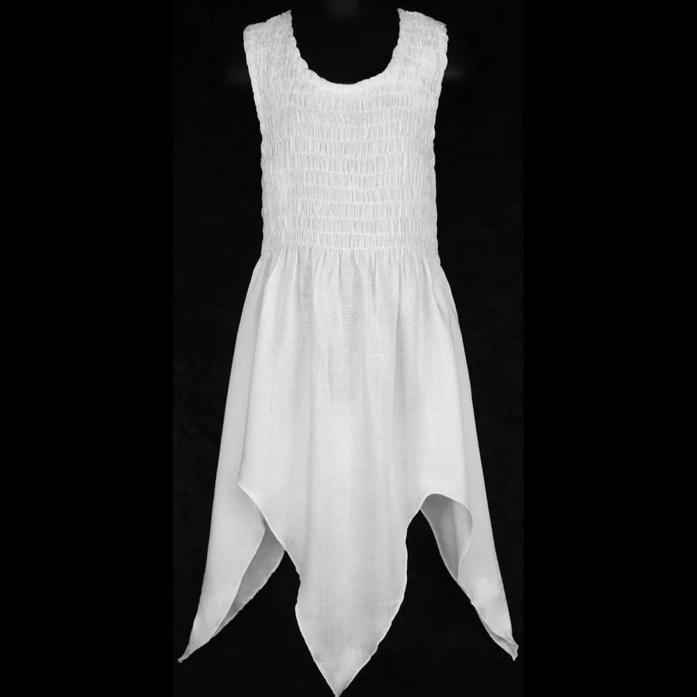 Girl's White Tank Fairy Sarong Dress (Ages: 4, 6, 8, 10, 12)