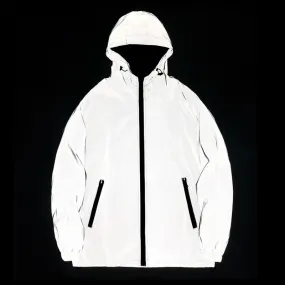 Harajuku Night Runner: Reflective Hooded Windbreaker