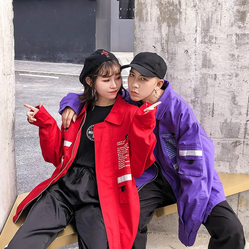 Hip-hop couple windbreaker jacket