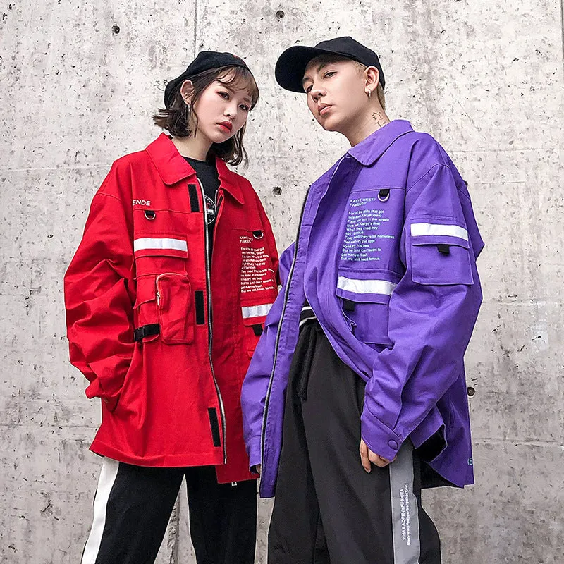 Hip-hop couple windbreaker jacket