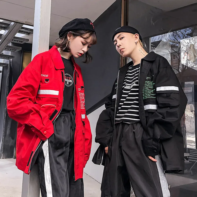 Hip-hop couple windbreaker jacket