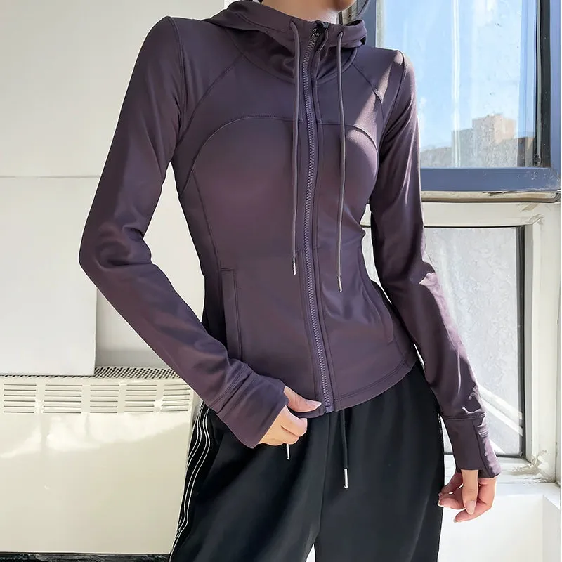 Hooded Slim Fit Running Long Sleeve Jackets