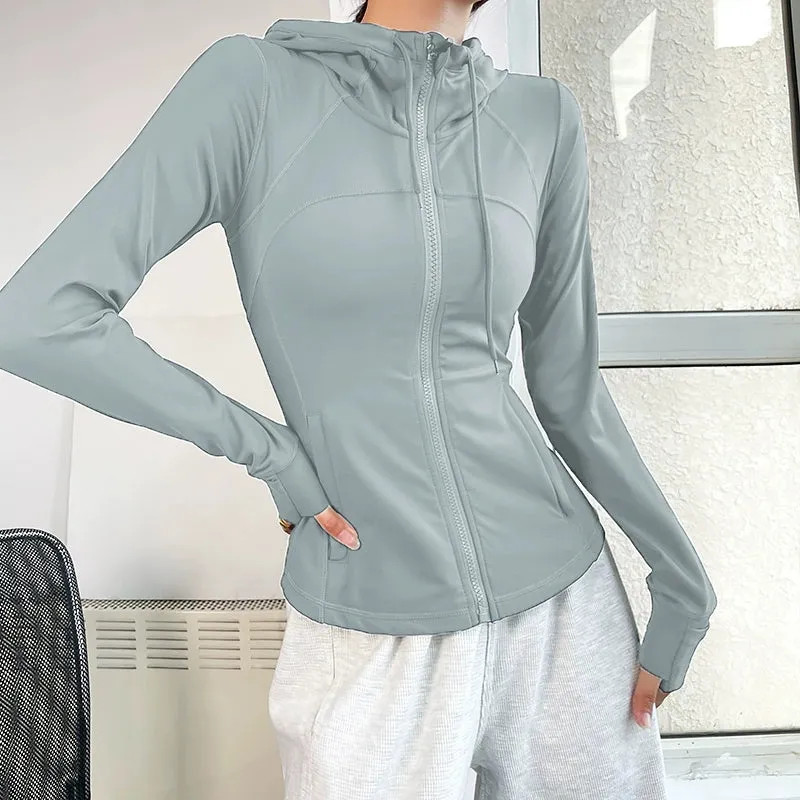 Hooded Slim Fit Running Long Sleeve Jackets