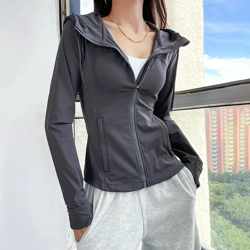 Hooded Slim Fit Running Long Sleeve Jackets