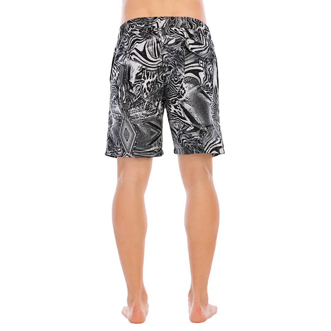 HUGE SPORTS Graphic UPF50  Mens Beach Board Shorts - Geo