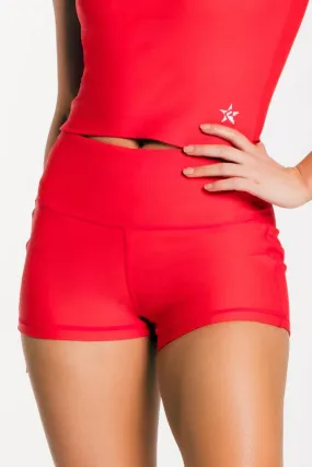 Iconic Compression Shorts in Red