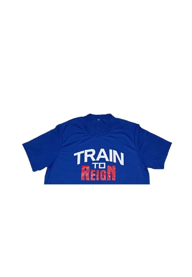 Landmark Short Sleeves Tshirt Round Neck Dri-fit With Train To Reign Print- Royal Blue