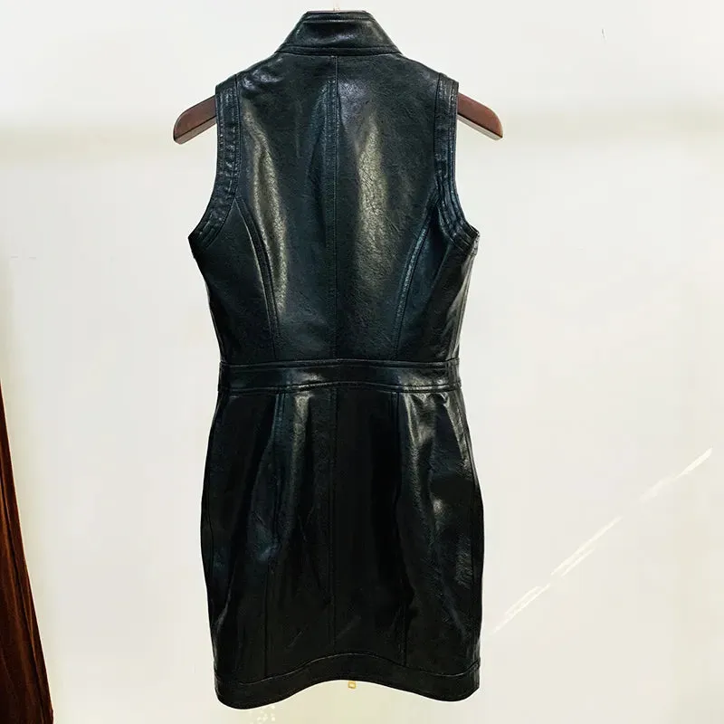 Leather Zip Dress