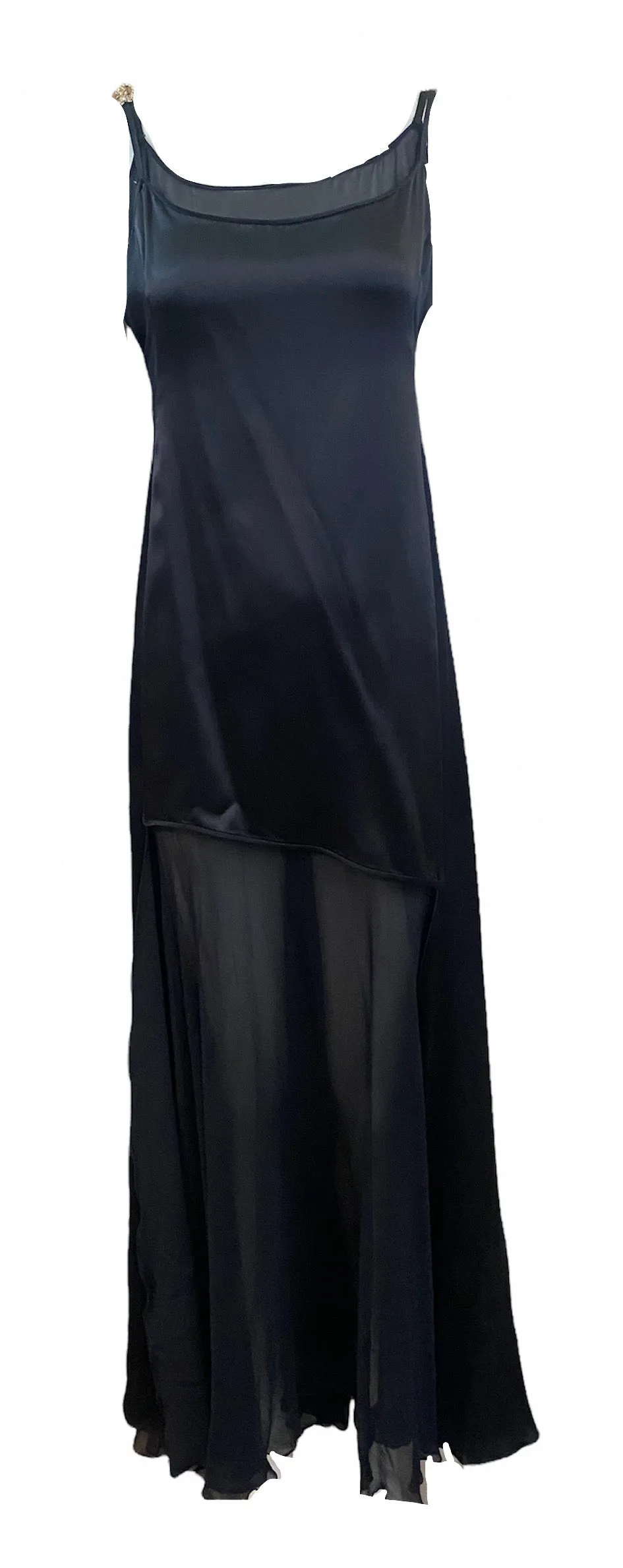 Lifetime Gianni Versace Couture Black Chiffon and Satin Short/Long Gown