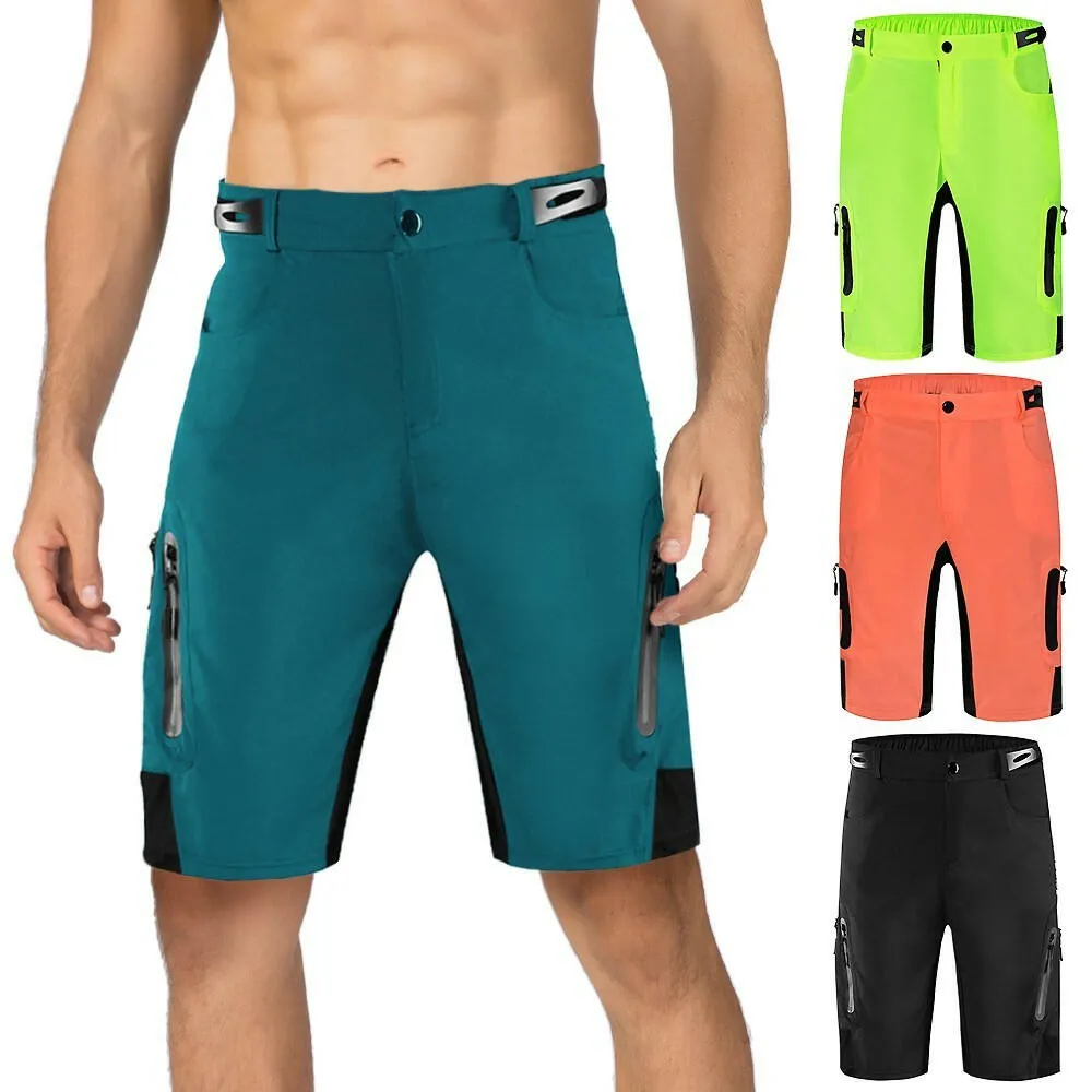 Men Loose Fit Cycling Shorts Breathable Quick Dry MTB Bike Shorts Outdoor Sports Running Biking Riding Fitness Casual Summer Shorts with 7 Pockets