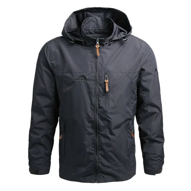 Men Waterproof Jackets Hooded Coats Male Outdoor Outwears Windbreaker Windproof Spring Autumn Jacket Fashion Clothing Coat