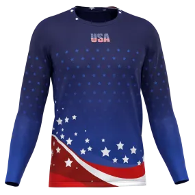 Men's American Stars and Stripes USA Icon Long Sleeve Running Shirt