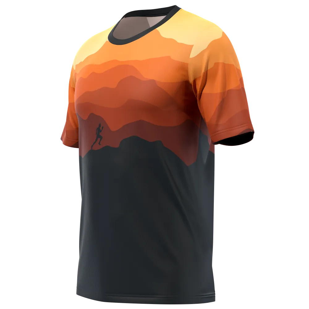 Men's Ride Free Sunset Short Sleeve Running Shirt