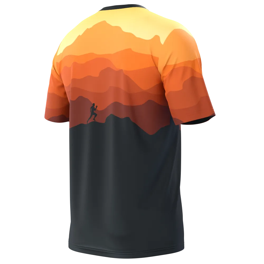 Men's Ride Free Sunset Short Sleeve Running Shirt