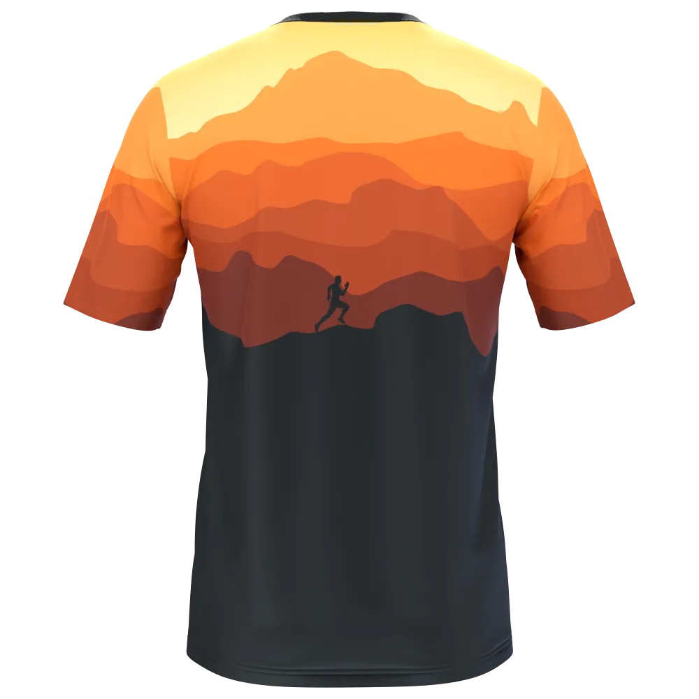 Men's Ride Free Sunset Short Sleeve Running Shirt