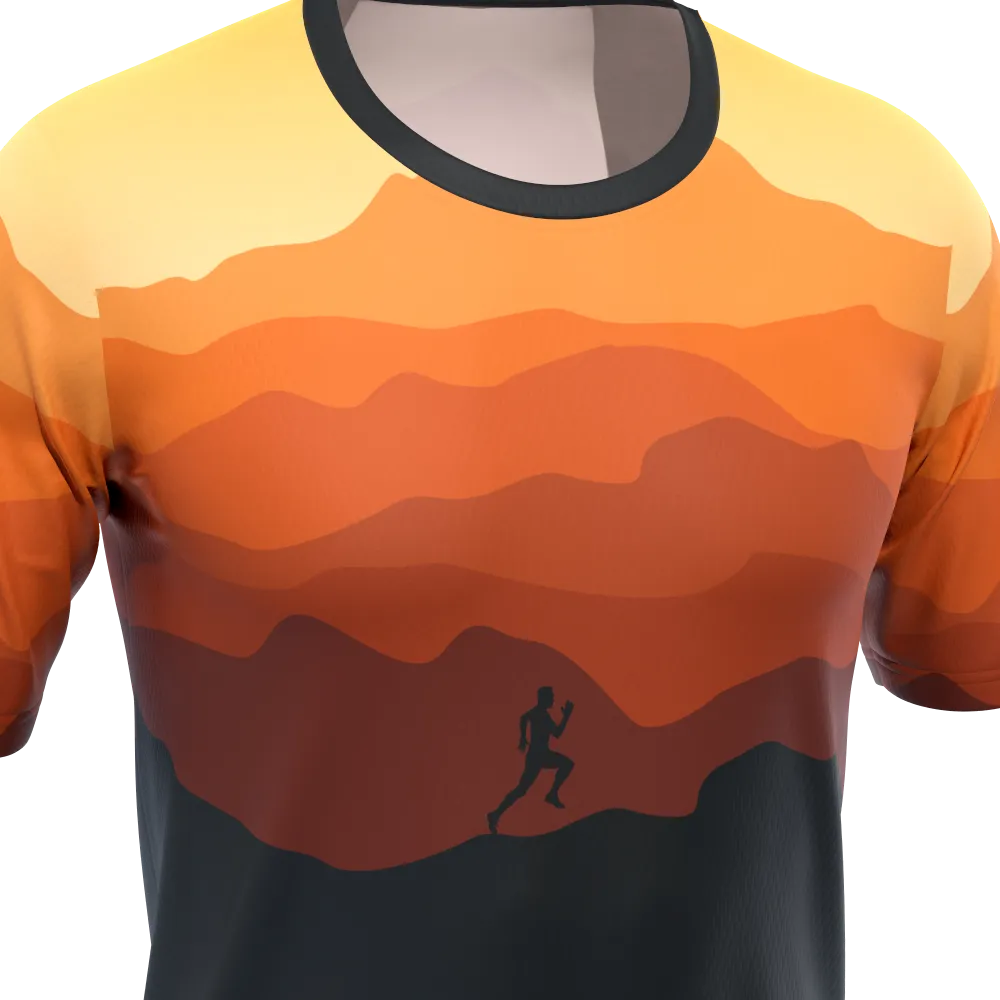 Men's Ride Free Sunset Short Sleeve Running Shirt