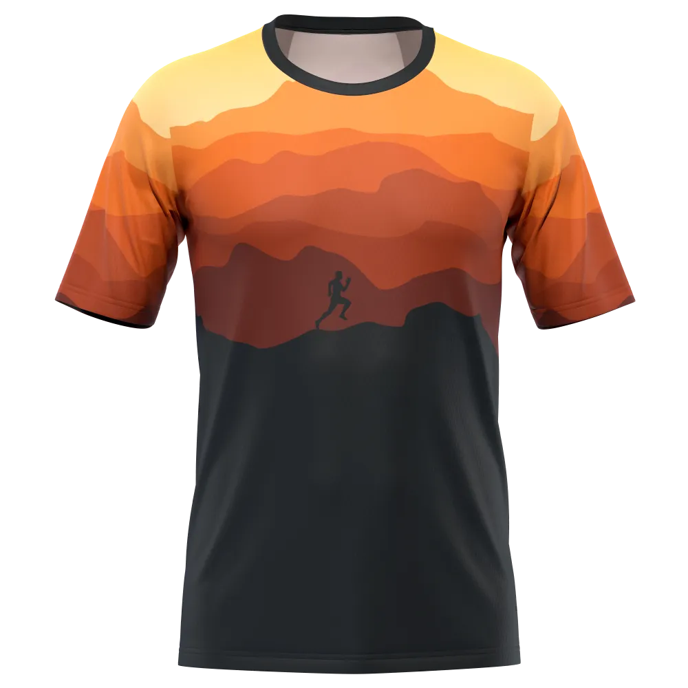 Men's Ride Free Sunset Short Sleeve Running Shirt