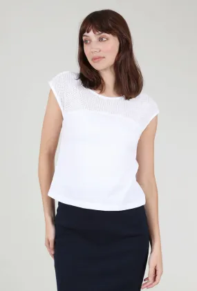 Mesh Bobby Top, White