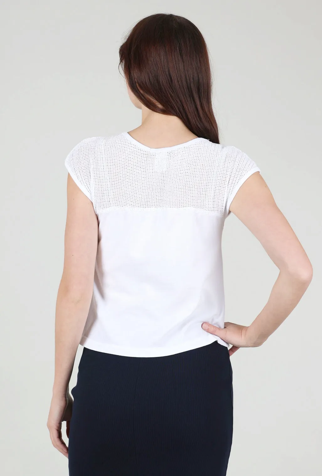 Mesh Bobby Top, White