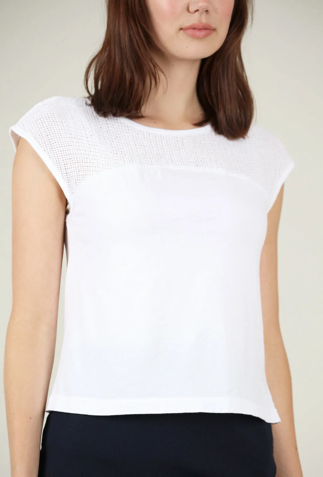 Mesh Bobby Top, White