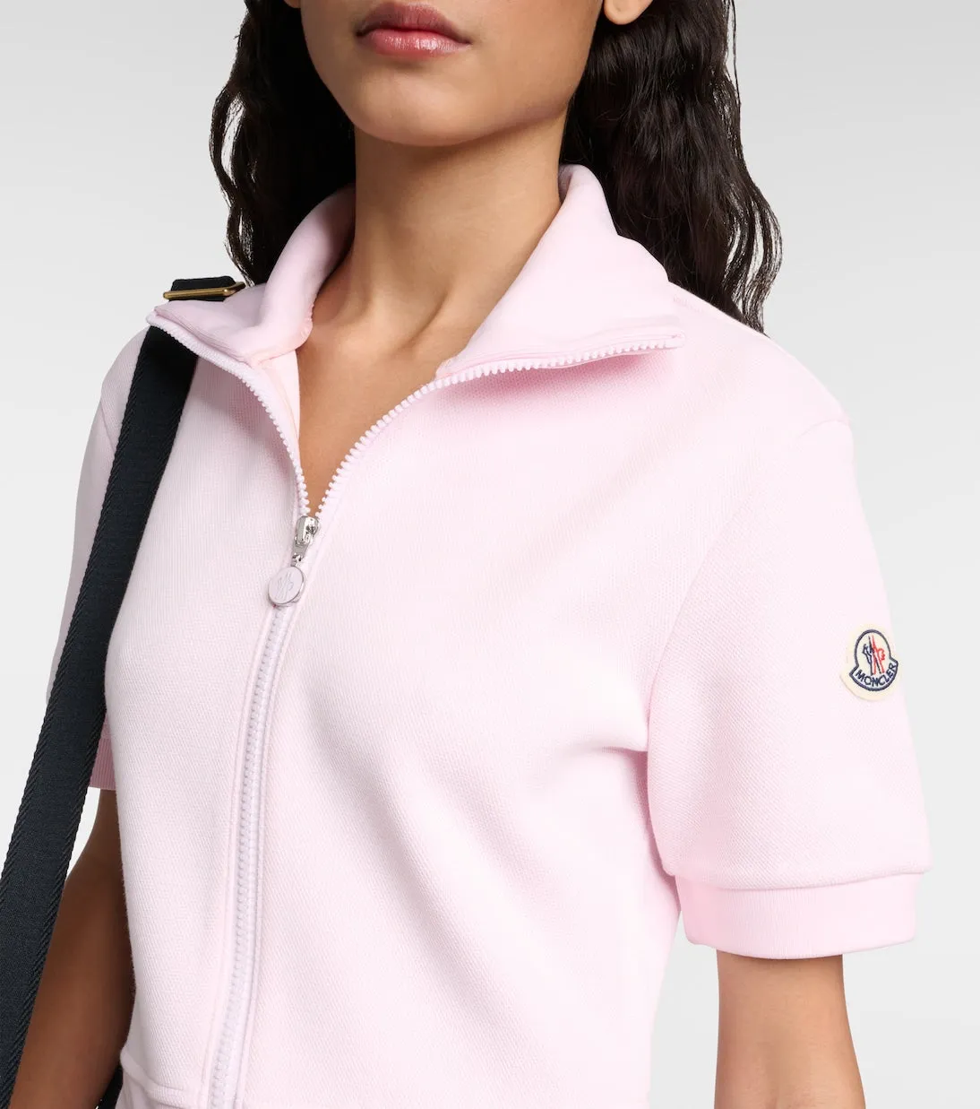 Moncler cotton mini dress, pink