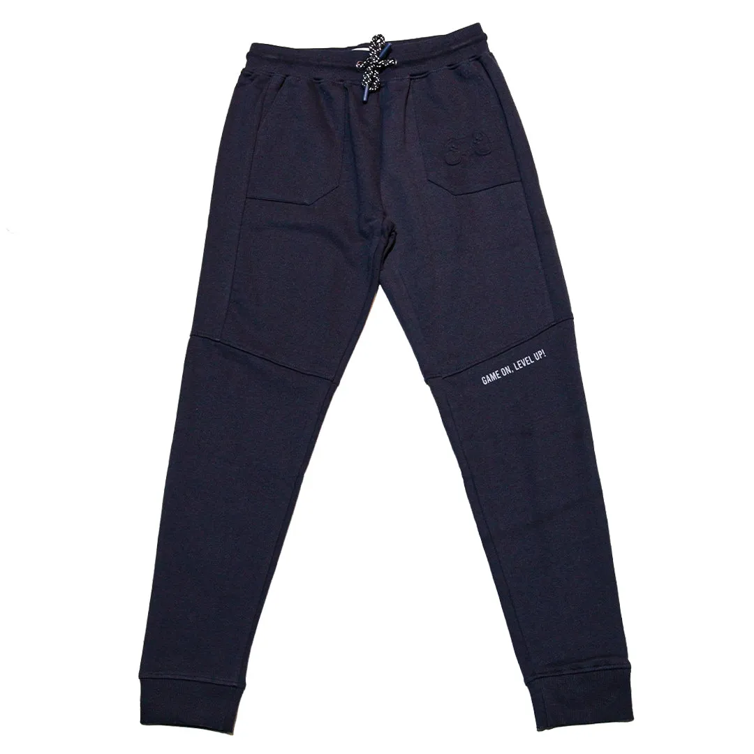 Navy Emboss Active Pants