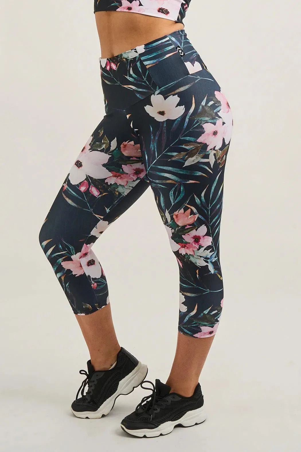 Performance Tummy Control High Waisted Capri Leggings - Exotic At Heart